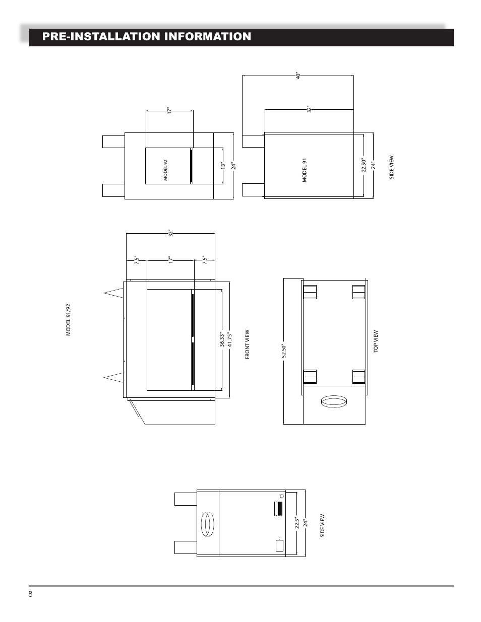 Pre-installation information | Mastic Spark Modern Fires 91P User Manual | Page 8 / 42