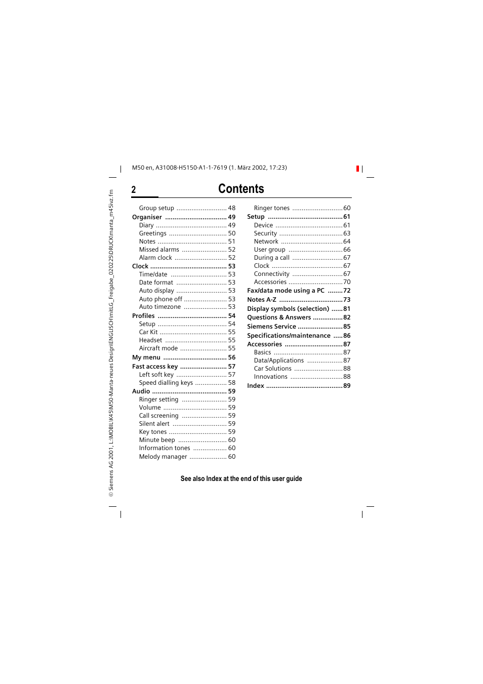 Siemens M50 User Manual | Page 4 / 96