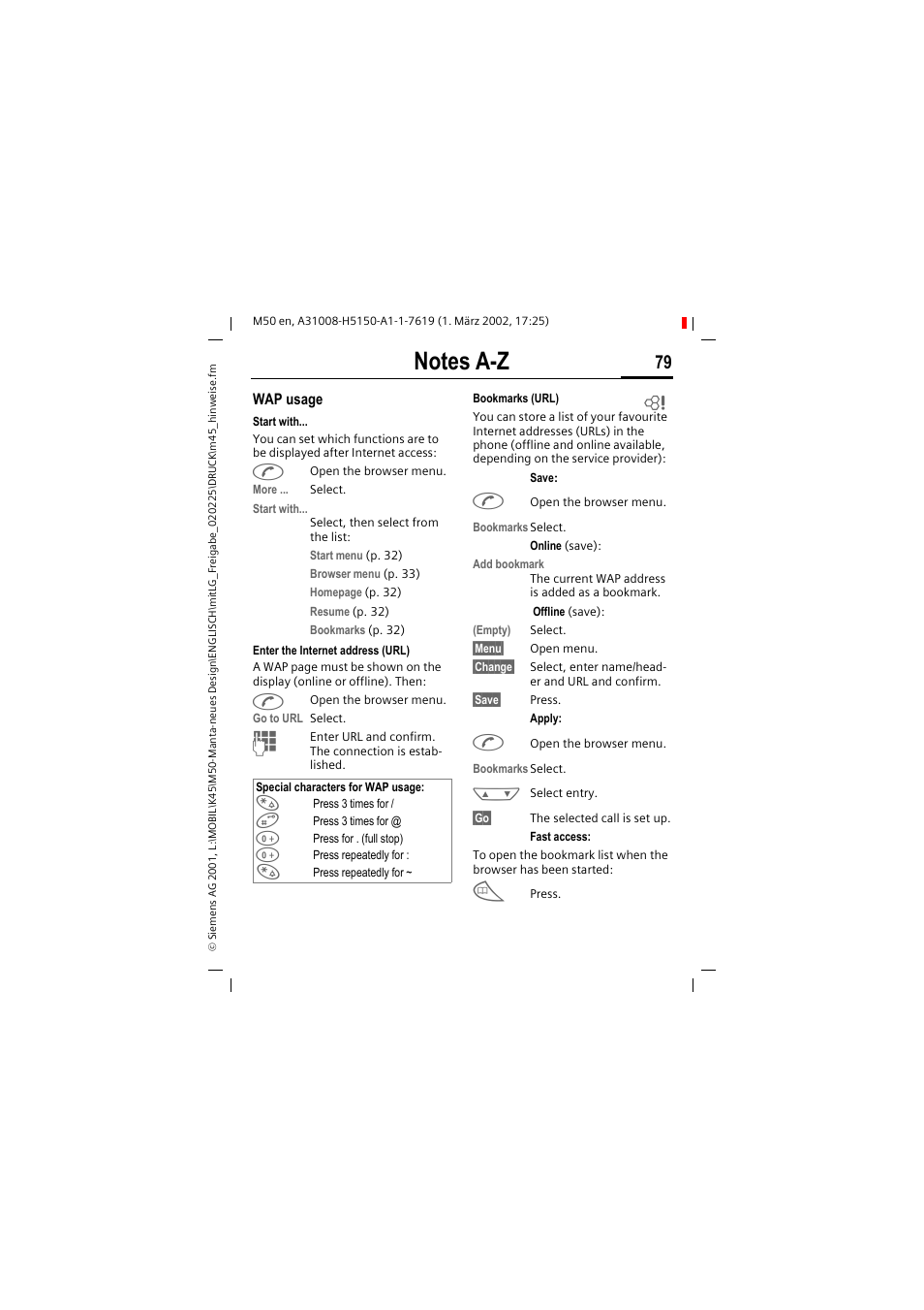 Siemens M50 User Manual | Page 81 / 96