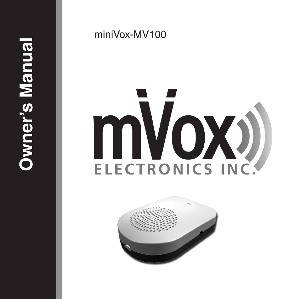 MVOX electronic miniVox-MV100 User Manual | 8 pages