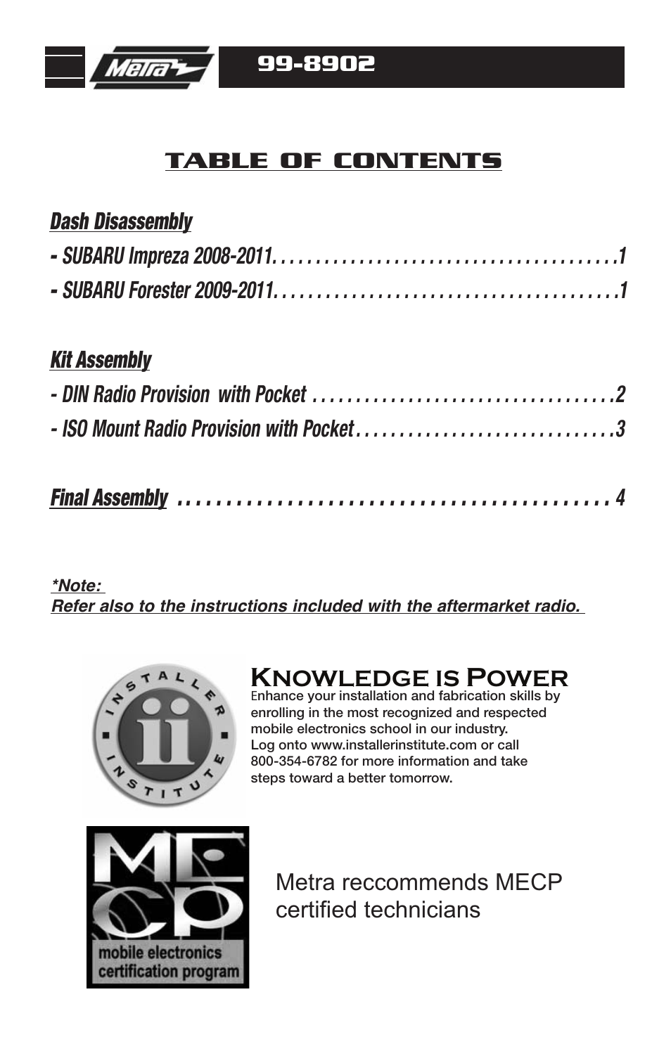 Metra Electronics Car Stereo System User Manual | Page 2 / 8