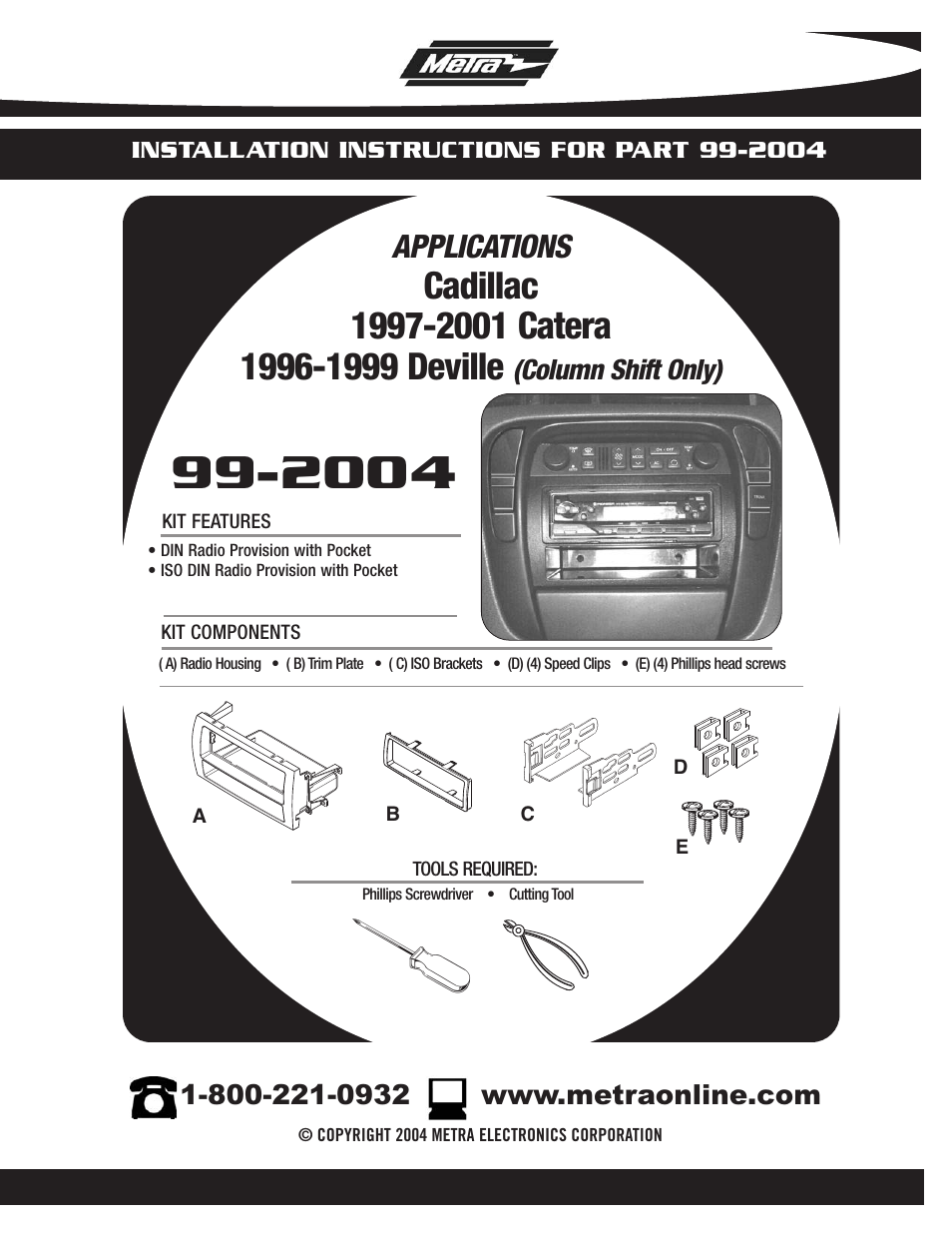 Metra Electronics 99-2004 User Manual | 8 pages