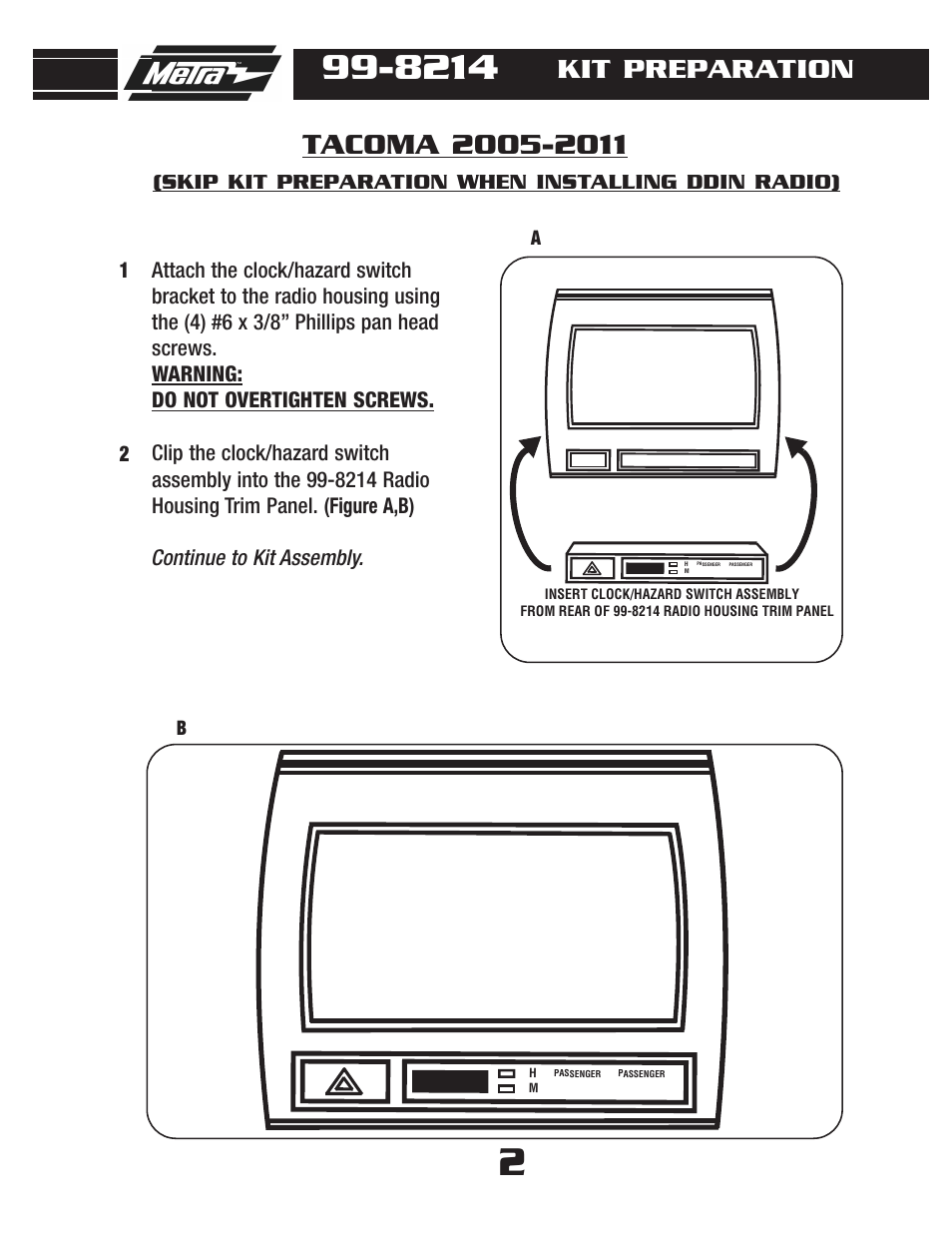 Kit preparation | Metra Electronics 99-8214TB User Manual | Page 4 / 12