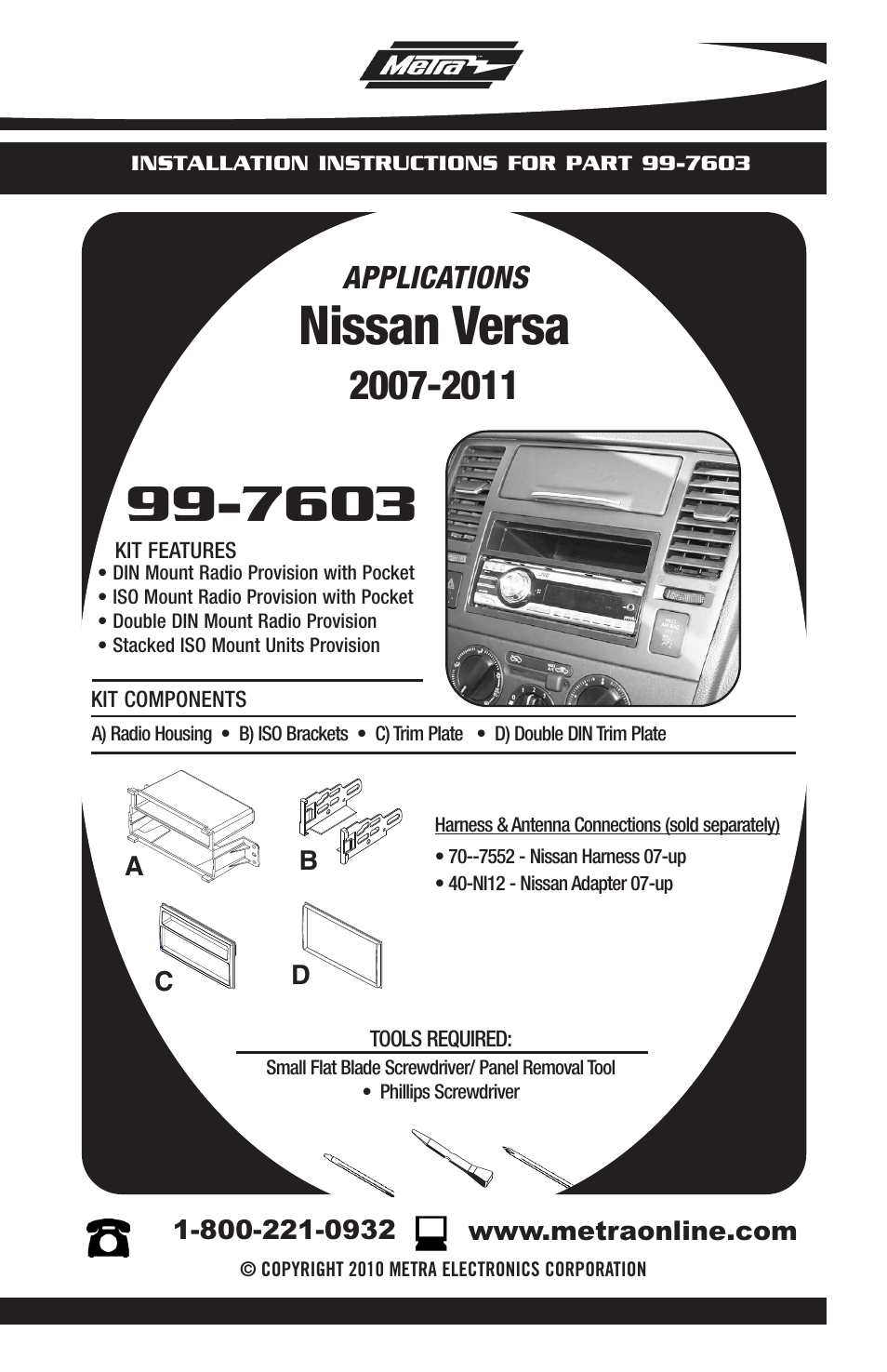 Metra Electronics METRA 99-7603 User Manual | 12 pages