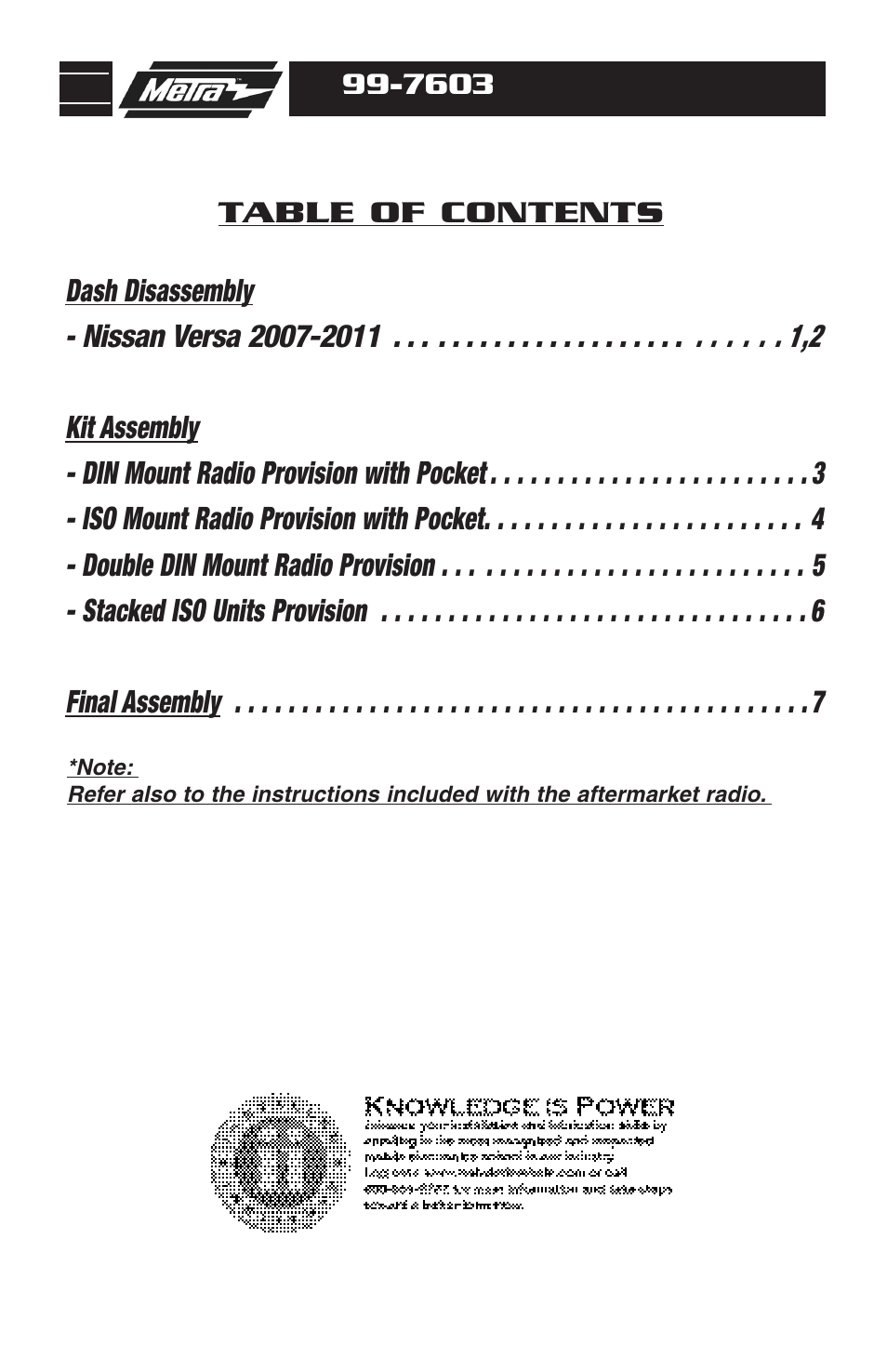 Metra Electronics METRA 99-7603 User Manual | Page 2 / 12