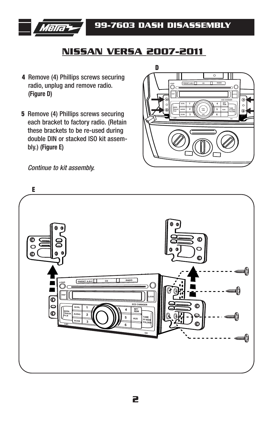 7603 dash disassembly | Metra Electronics METRA 99-7603 User Manual | Page 4 / 12