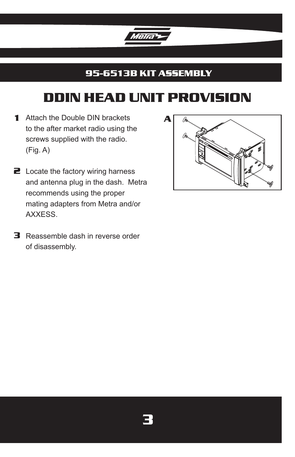 Ddin head unit provision | Metra Electronics 95-6513B User Manual | Page 5 / 12