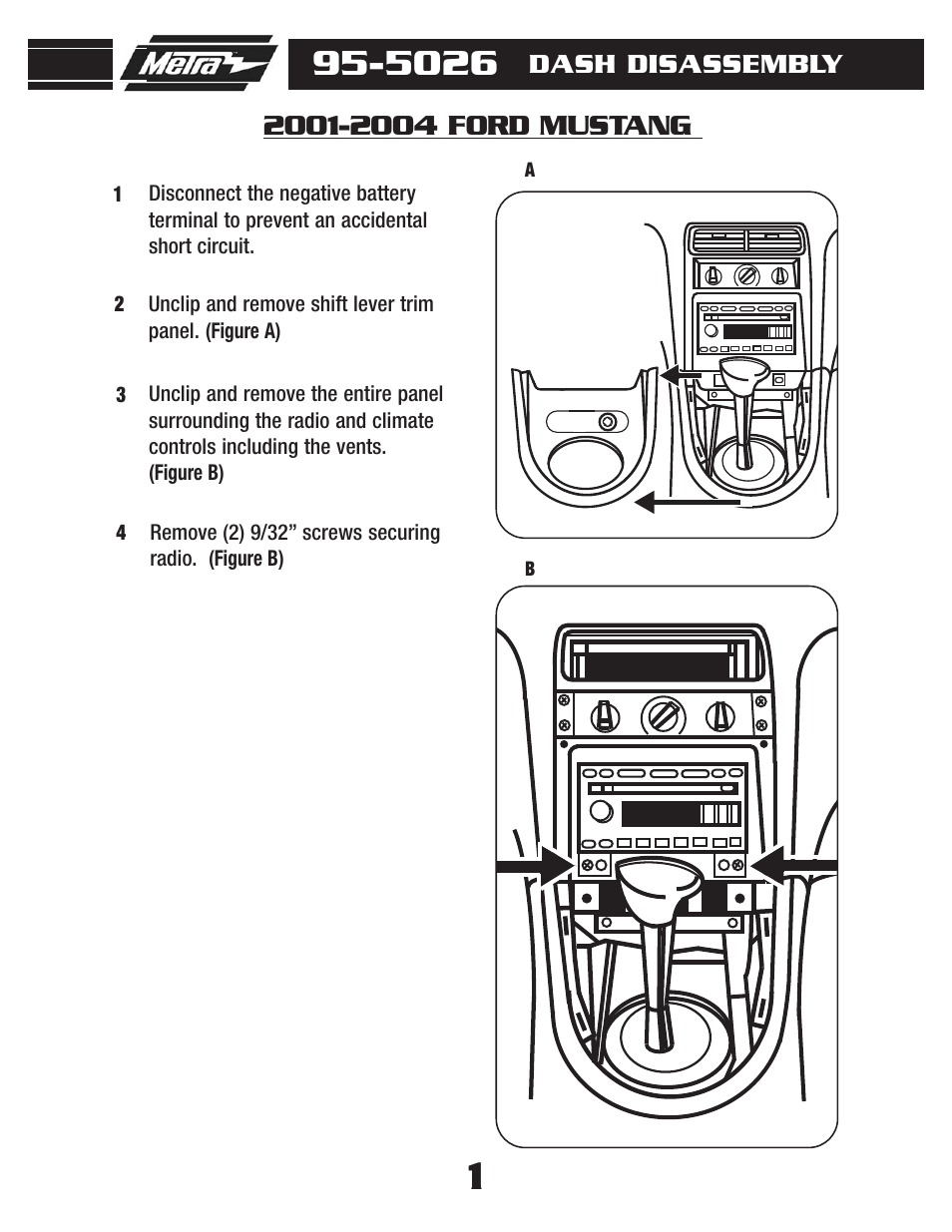 Dash disassembly | Metra Electronics 95-5026 User Manual | Page 3 / 12