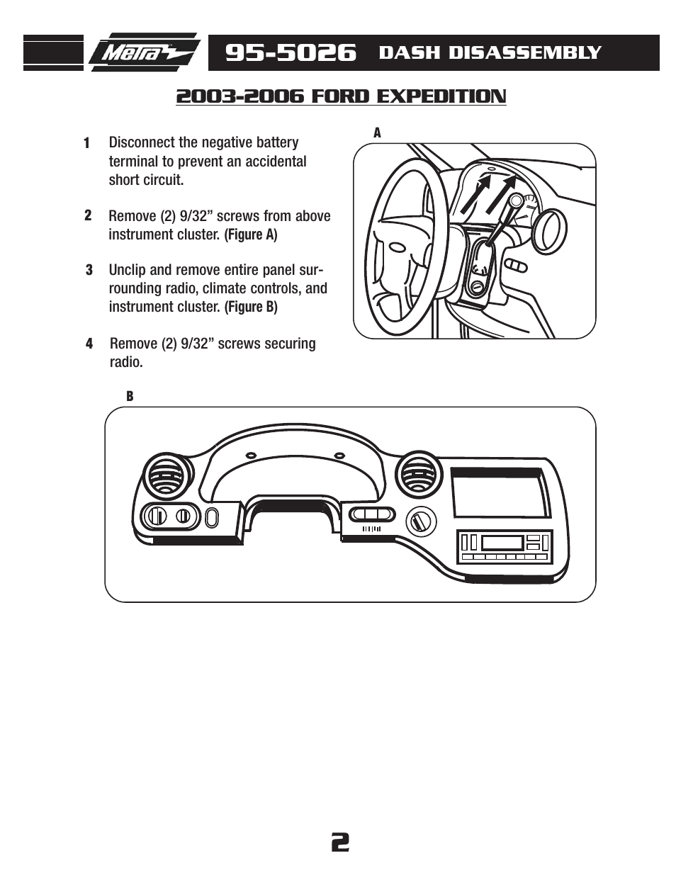 Dash disassembly | Metra Electronics 95-5026 User Manual | Page 4 / 12