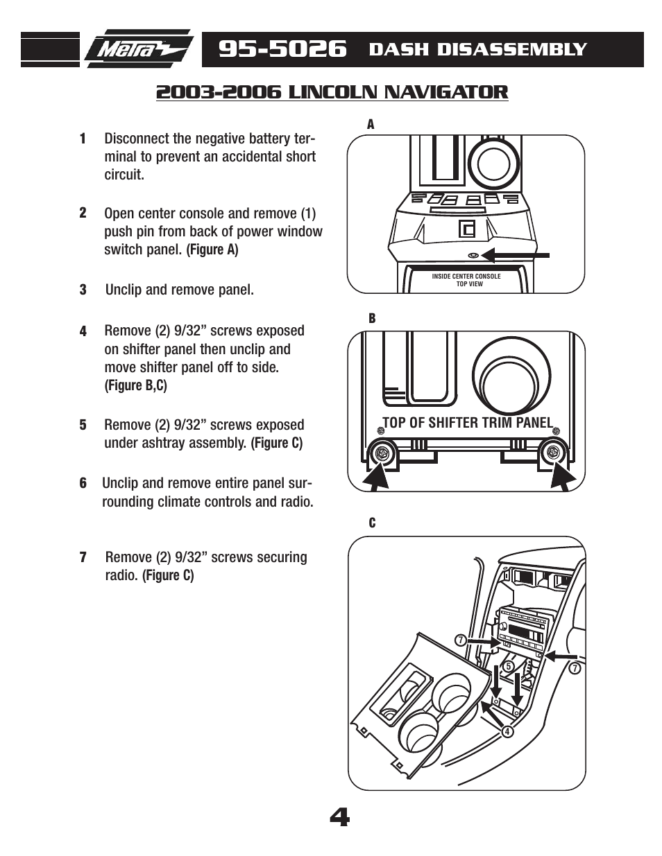 Dash disassembly | Metra Electronics 95-5026 User Manual | Page 6 / 12