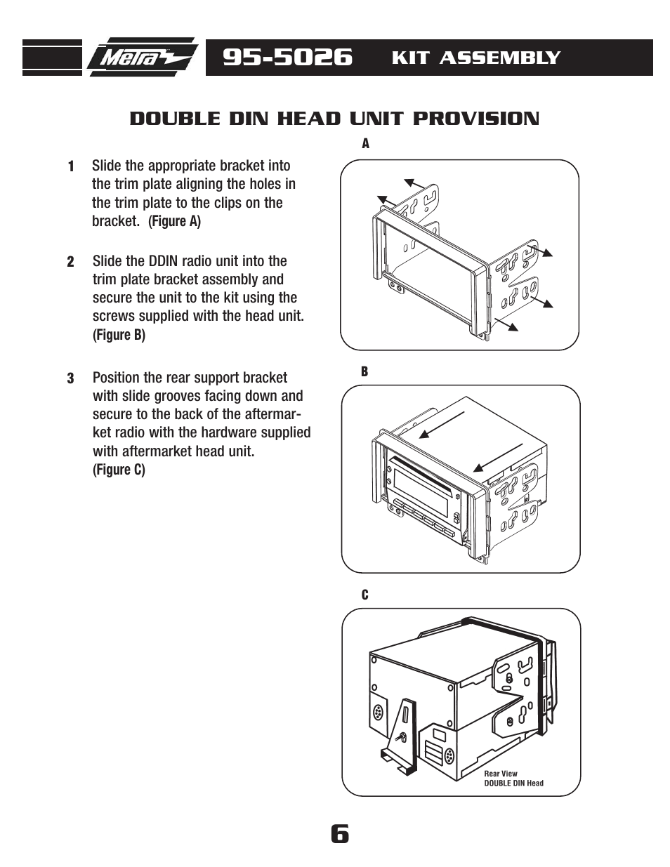 Double din head unit provision | Metra Electronics 95-5026 User Manual | Page 8 / 12