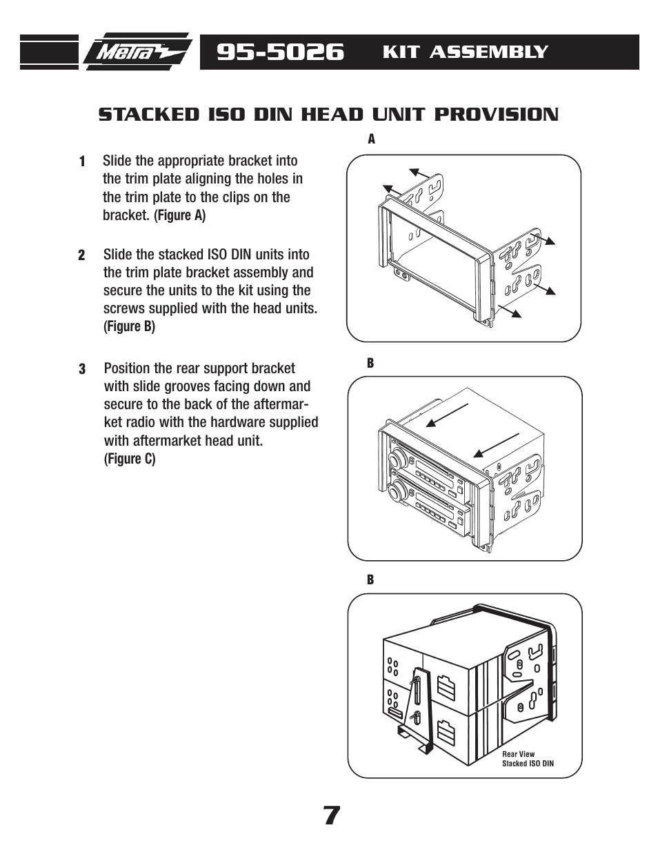 Stacked iso din head unit provision | Metra Electronics 95-5026 User Manual | Page 9 / 12