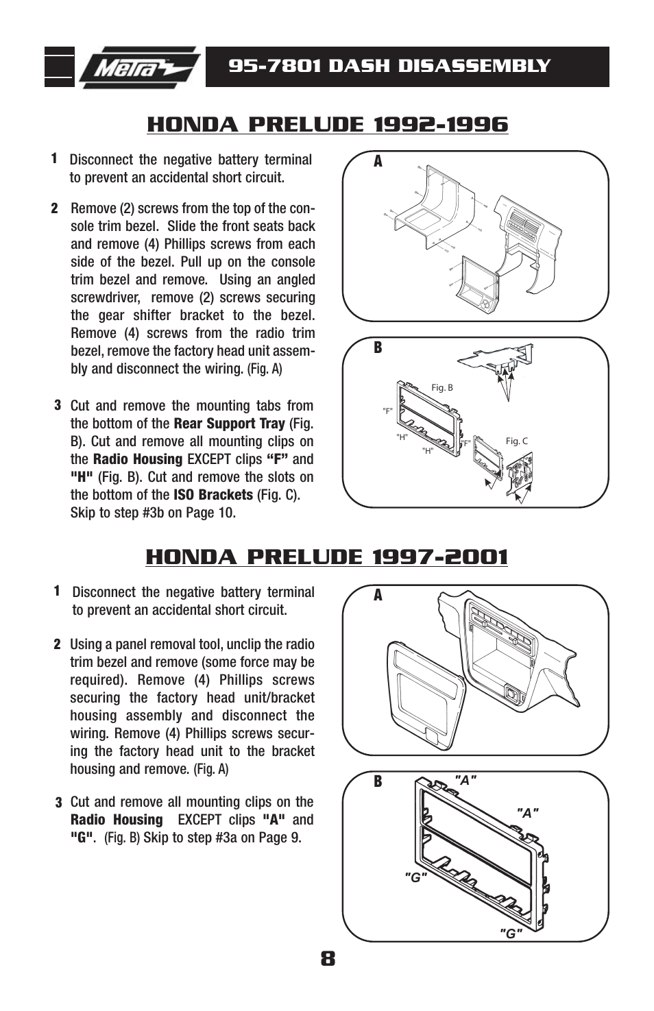 7801 dash disassembly | Metra Electronics 95-7801 User Manual | Page 10 / 16