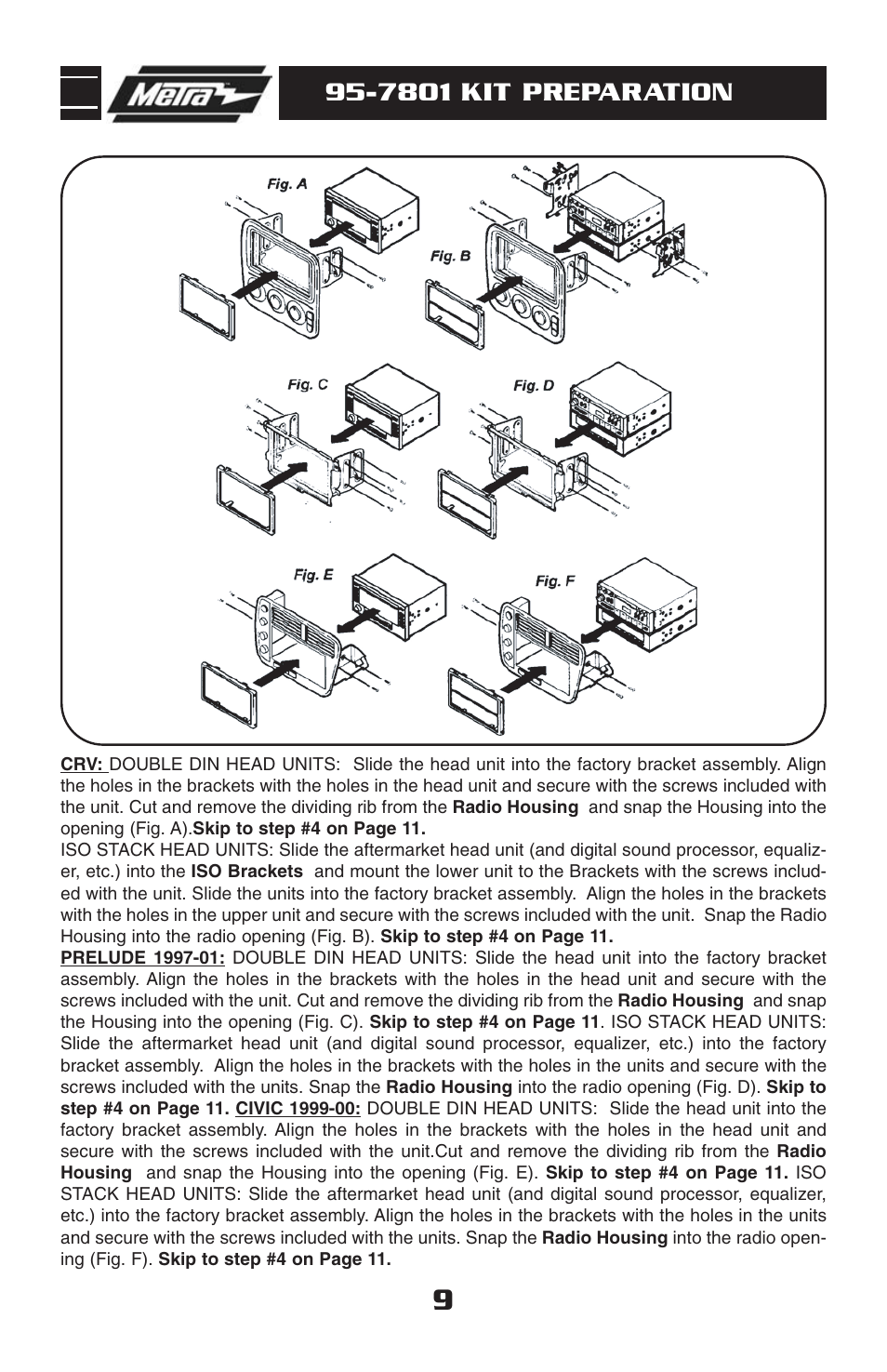 7801 kit preparation | Metra Electronics 95-7801 User Manual | Page 11 / 16