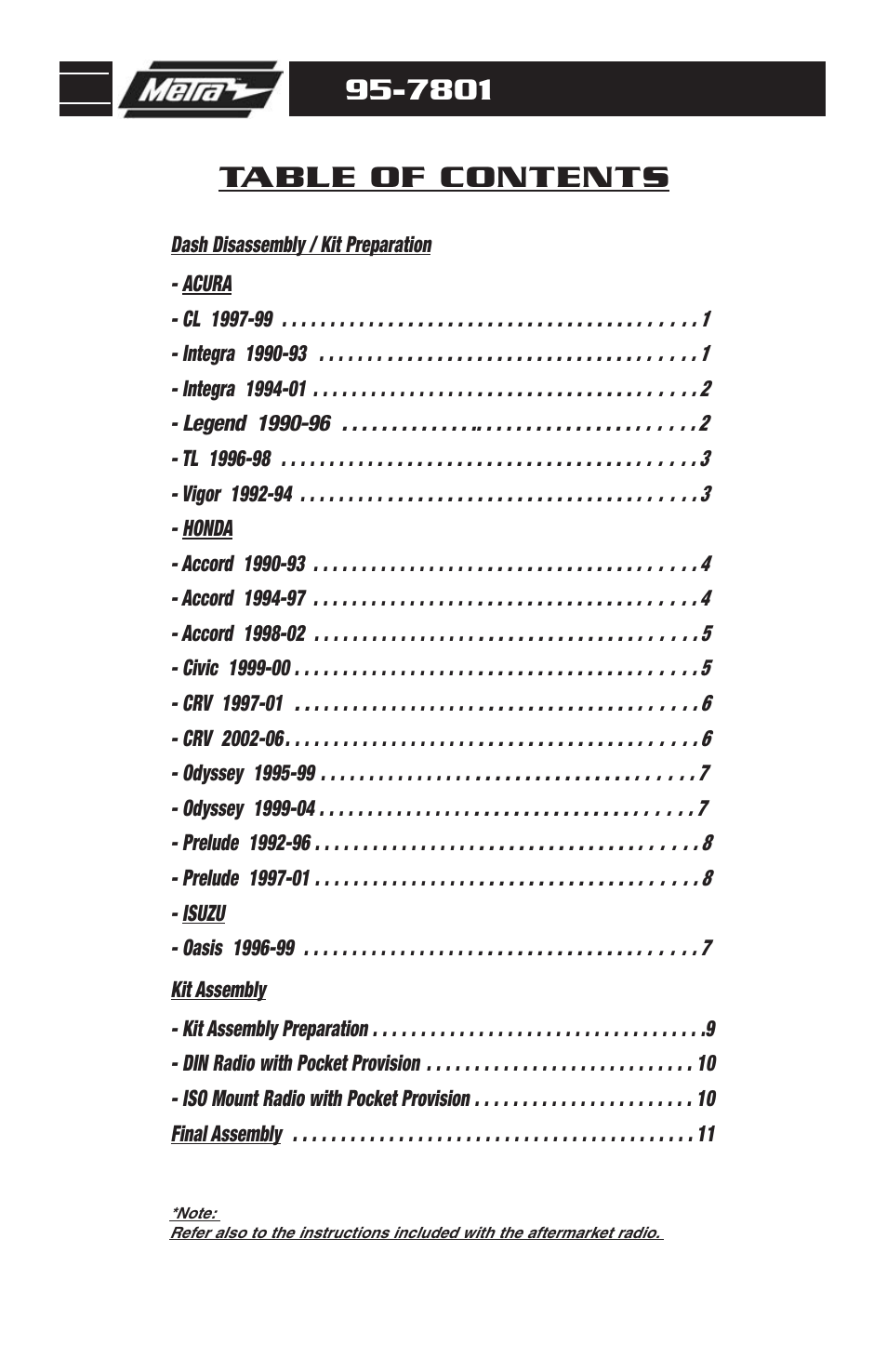 Metra Electronics 95-7801 User Manual | Page 2 / 16
