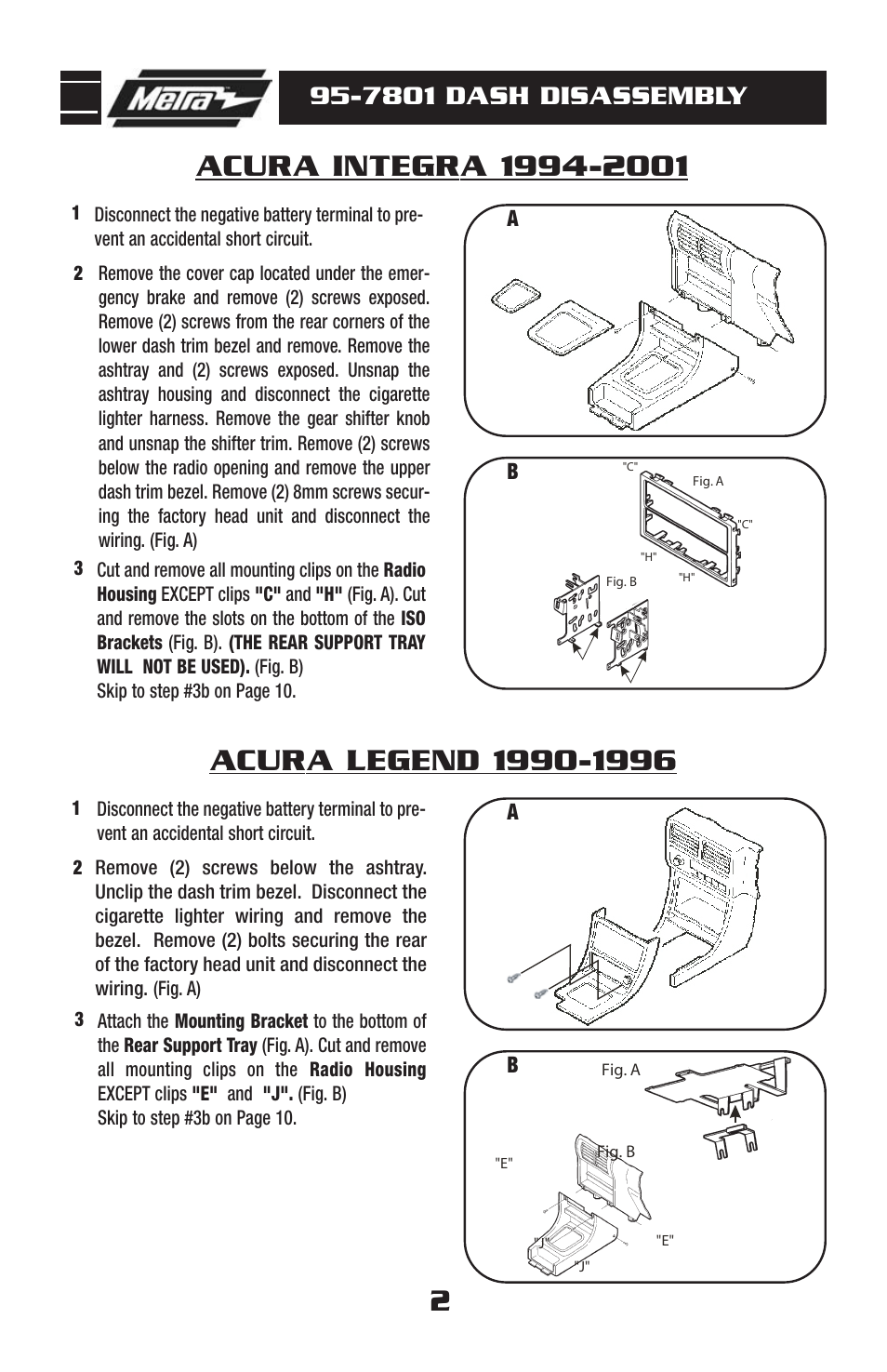 7801 dash disassembly | Metra Electronics 95-7801 User Manual | Page 4 / 16