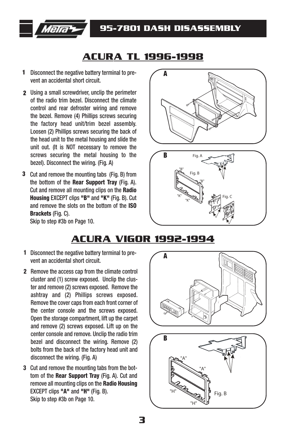 7801 dash disassembly | Metra Electronics 95-7801 User Manual | Page 5 / 16