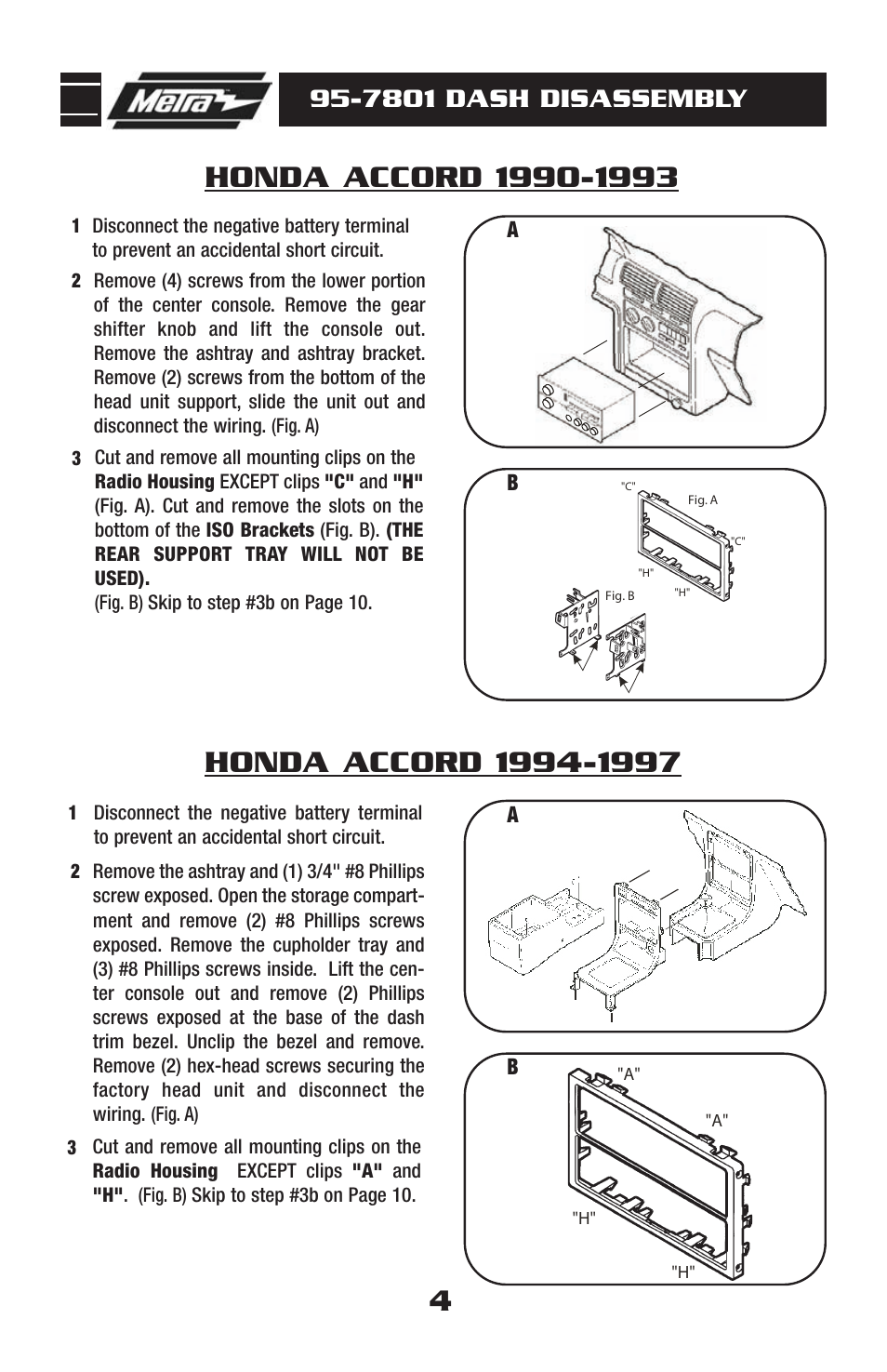 7801 dash disassembly | Metra Electronics 95-7801 User Manual | Page 6 / 16