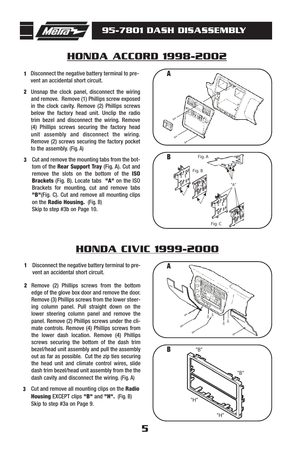 7801 dash disassembly | Metra Electronics 95-7801 User Manual | Page 7 / 16