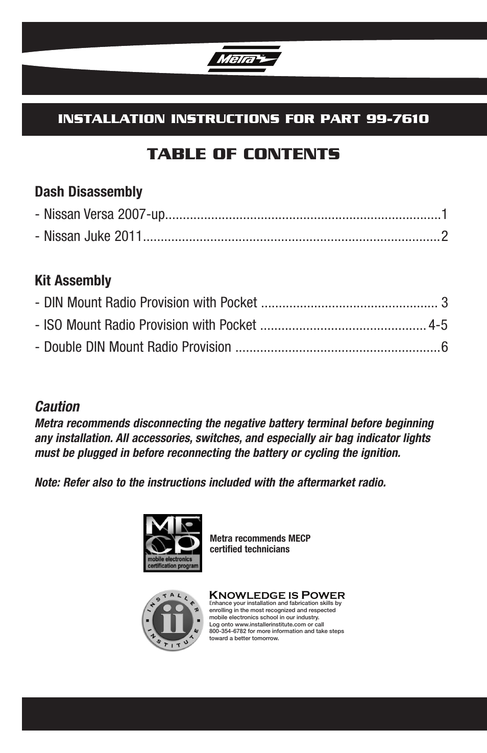 Metra Electronics 99-7610B User Manual | Page 2 / 12