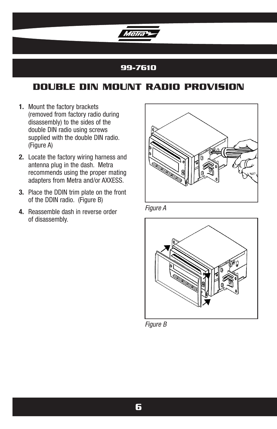 6double din mount radio provision | Metra Electronics 99-7610B User Manual | Page 8 / 12