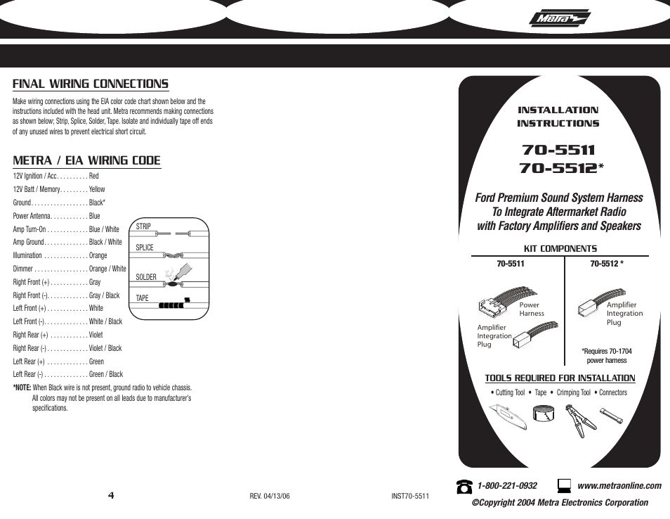 Metra Electronics 70-5512 User Manual | 2 pages