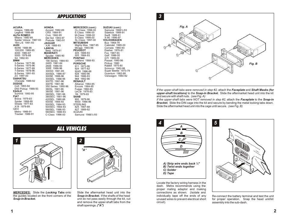 All vehicles, Applications | Metra Electronics AW-140UV User Manual | Page 2 / 2