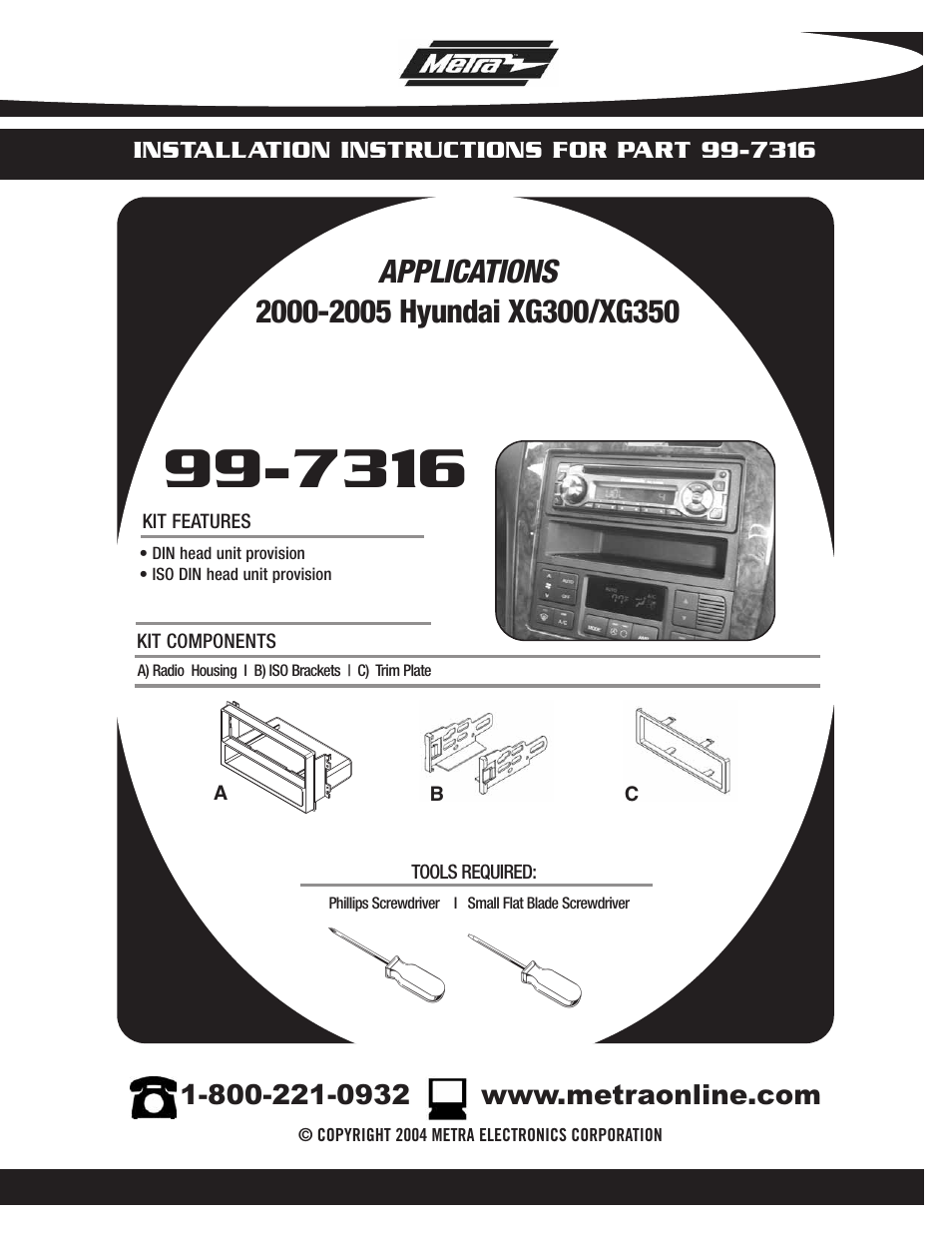 Metra Electronics 99-7316 User Manual | 8 pages