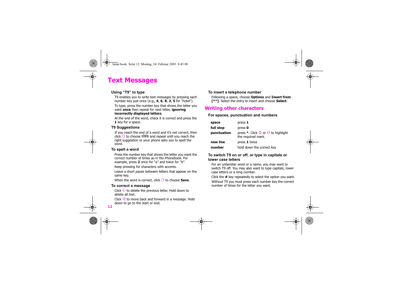 Text messages | Siemens Xelibri 2 User Manual | Page 13 / 31