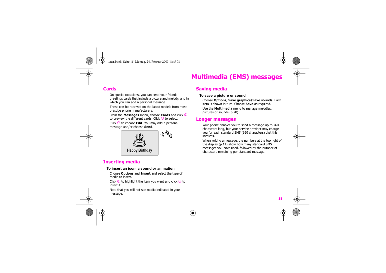 Multimedia (ems) messages | Siemens Xelibri 2 User Manual | Page 16 / 31