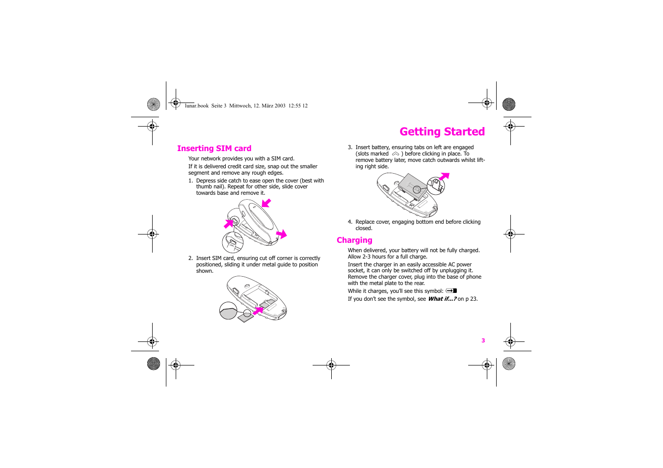 Getting started | Siemens Xelibri 2 User Manual | Page 4 / 31