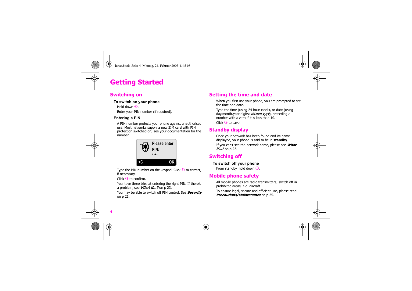 Getting started | Siemens Xelibri 2 User Manual | Page 5 / 31