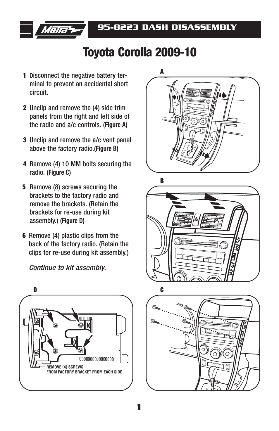 8223 dash disassembly | Metra Electronics 95-8223 User Manual | Page 3 / 8
