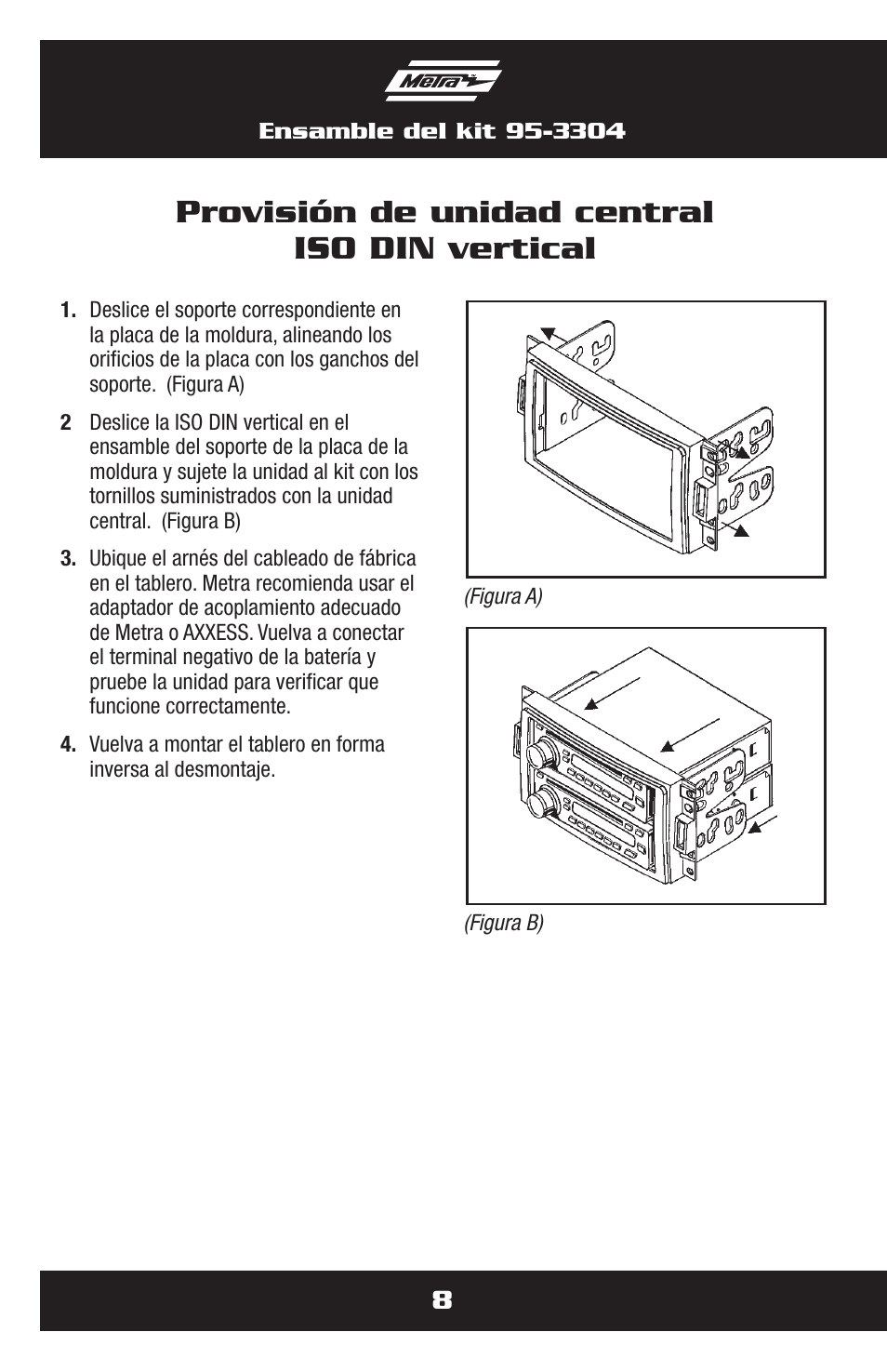 Provisión de unidad central iso din vertical | Metra Electronics 95-3304 User Manual | Page 18 / 20