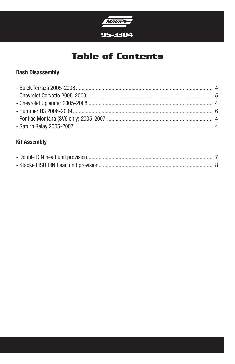 Metra Electronics 95-3304 User Manual | Page 3 / 20