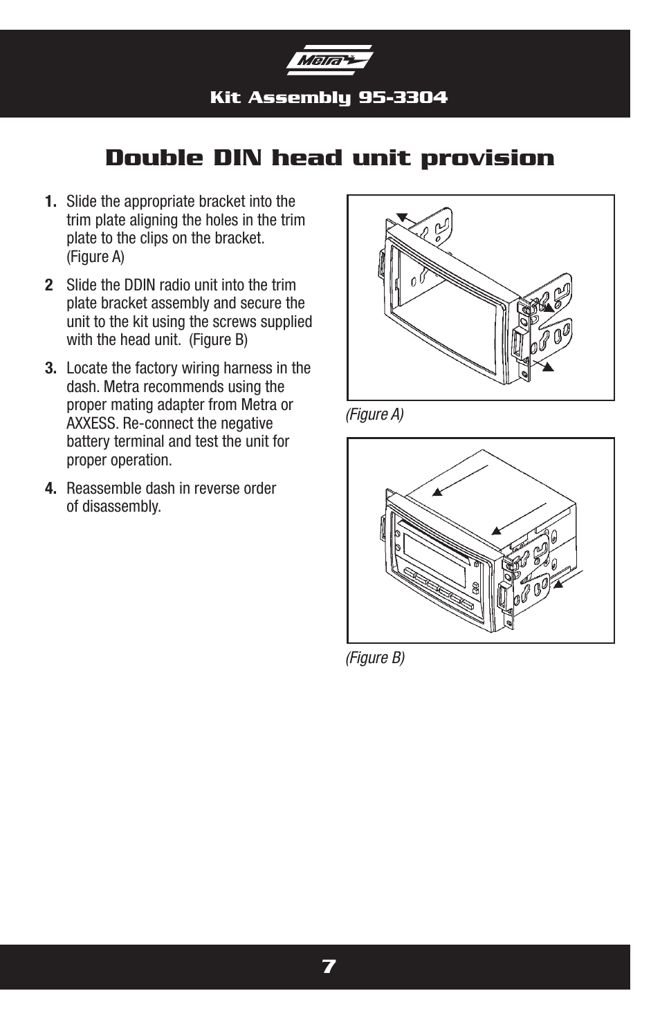 Double din head unit provision | Metra Electronics 95-3304 User Manual | Page 7 / 20