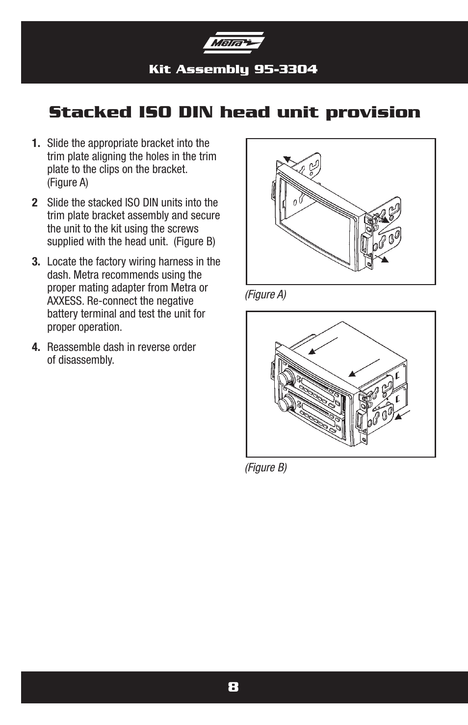 Stacked iso din head unit provision | Metra Electronics 95-3304 User Manual | Page 8 / 20