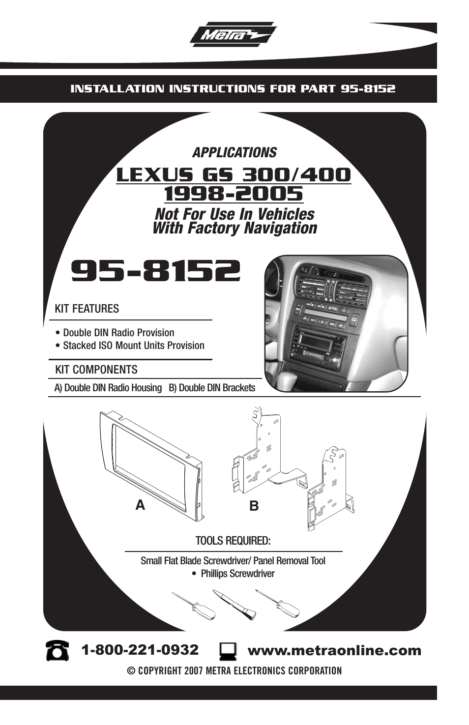 Metra Electronics 95-8152 User Manual | 8 pages