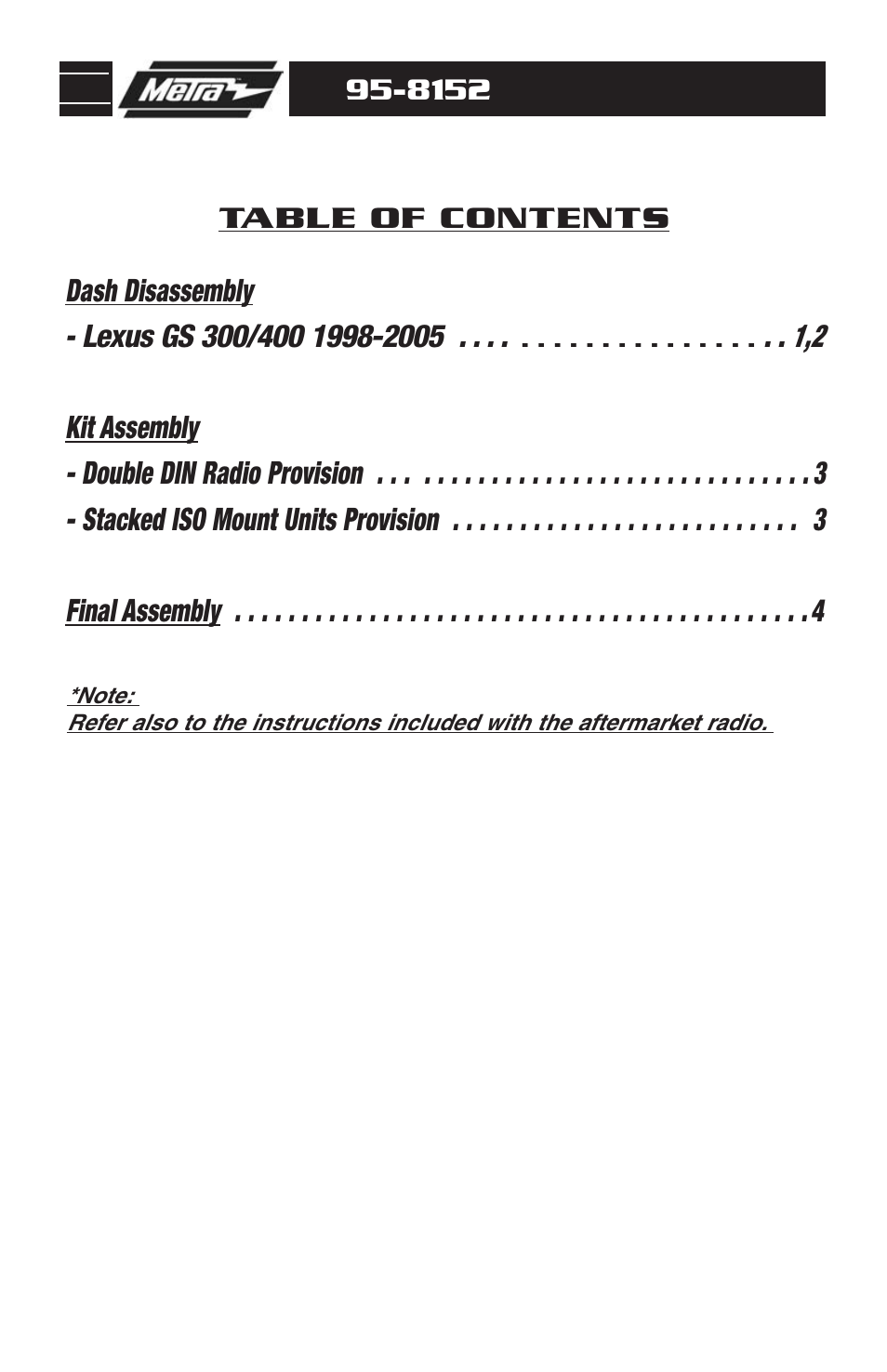 Metra Electronics 95-8152 User Manual | Page 2 / 8
