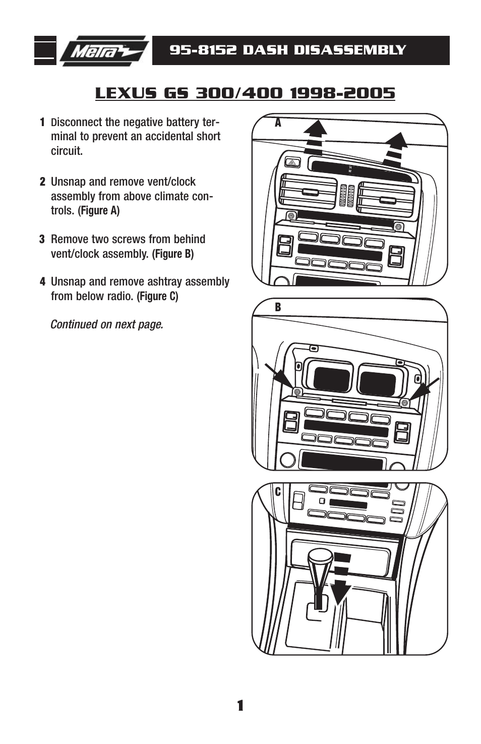 8152 dash disassembly | Metra Electronics 95-8152 User Manual | Page 3 / 8