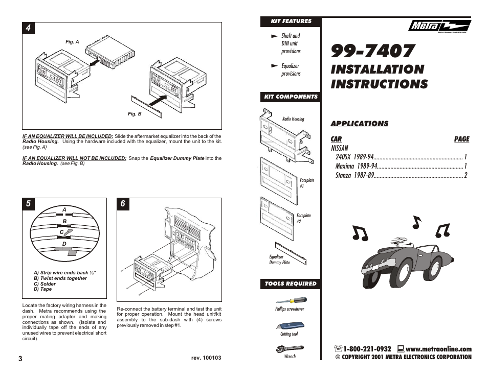 Metra Electronics 99-7407 User Manual | 2 pages