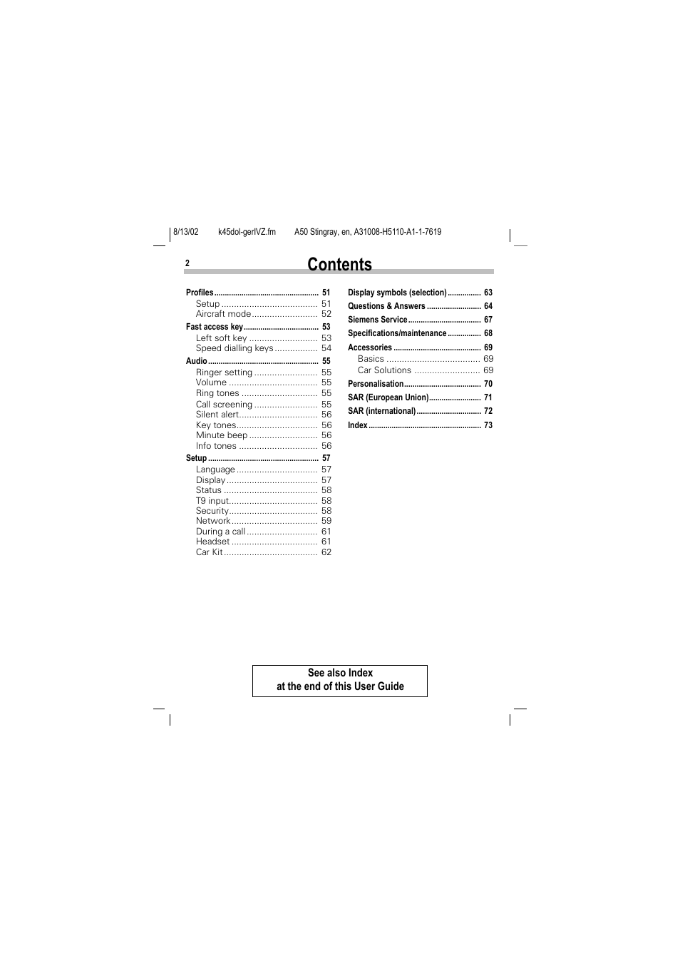 Siemens A50 User Manual | Page 3 / 77