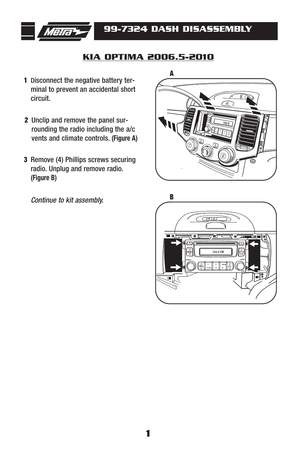 Metra Electronics KIA OPTIMA 99-7324 User Manual | Page 3 / 8