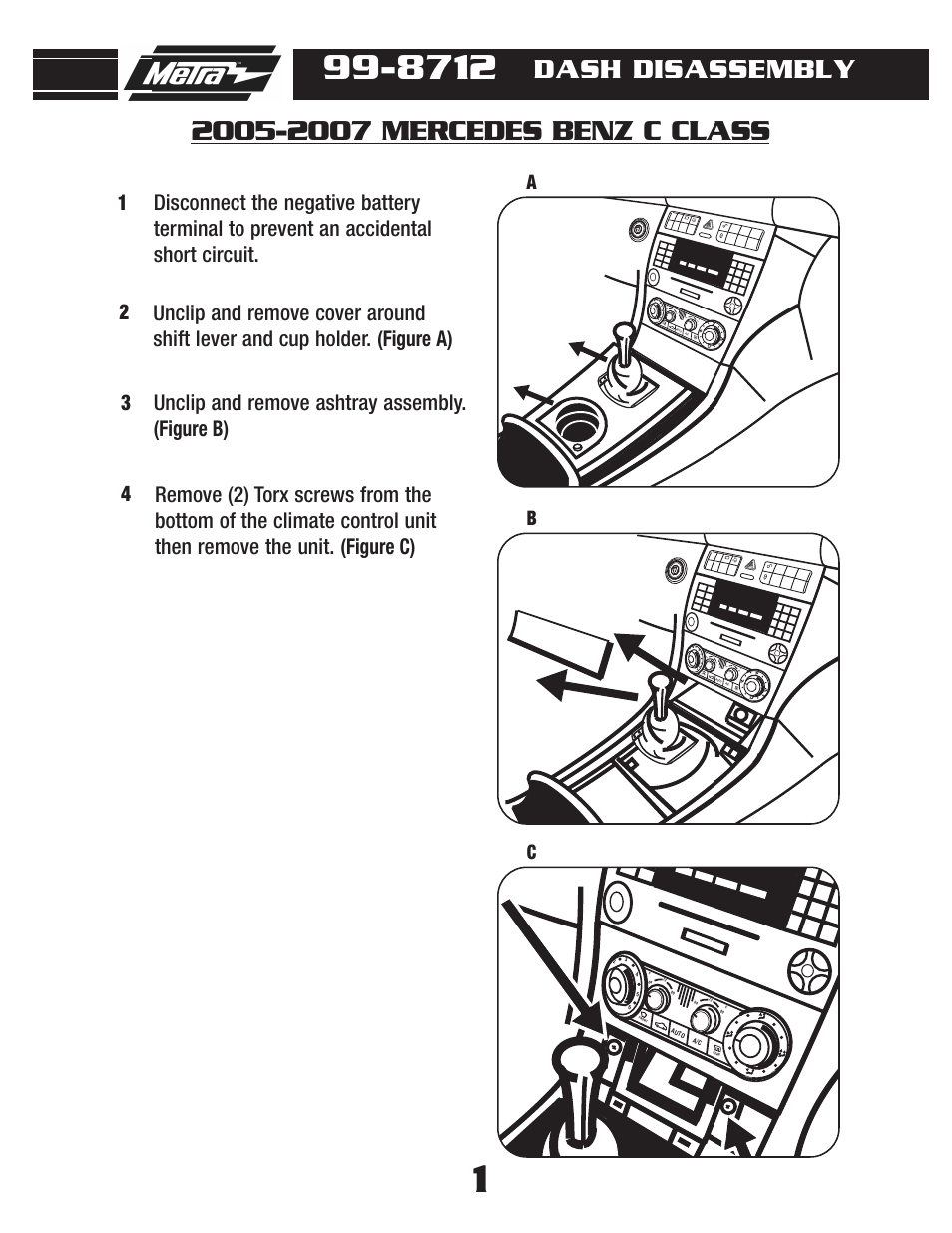 Dash disassembly | Metra Electronics 99-8712 User Manual | Page 3 / 7