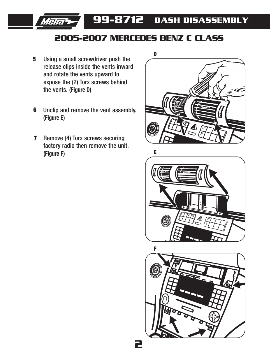 Dash disassembly | Metra Electronics 99-8712 User Manual | Page 4 / 7