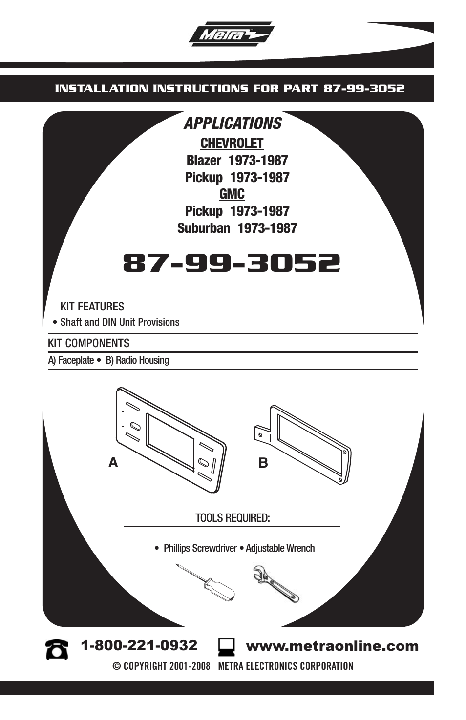 Metra Electronics 87-99-3052 User Manual | 8 pages