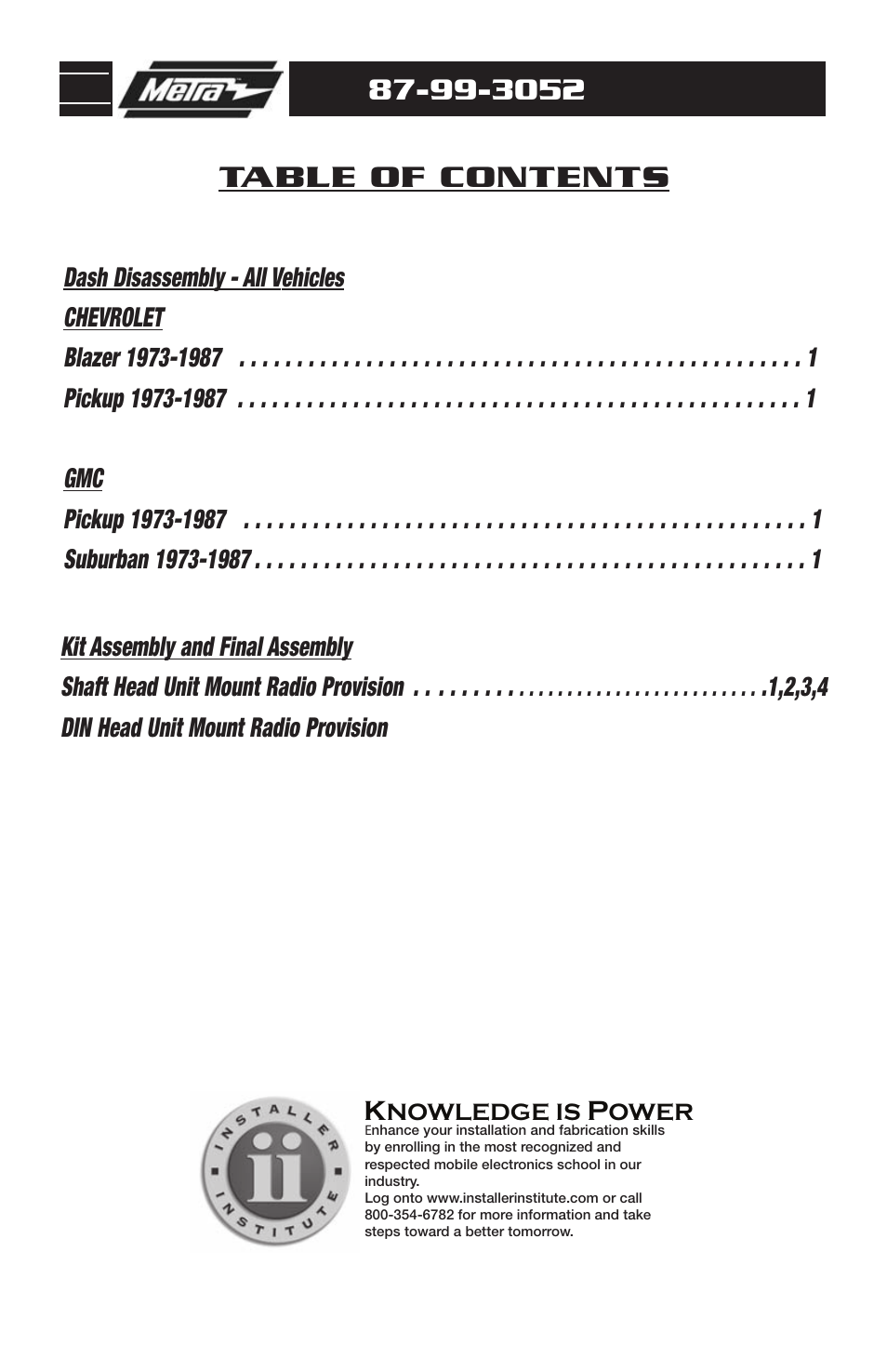 Metra Electronics 87-99-3052 User Manual | Page 2 / 8