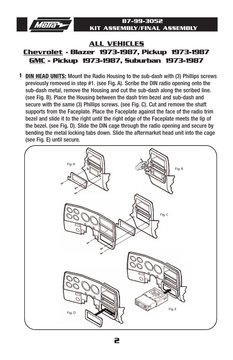 Metra Electronics 87-99-3052 User Manual | Page 4 / 8