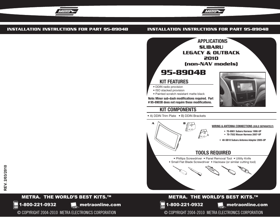 Metra Electronics 95-8904B User Manual | 4 pages