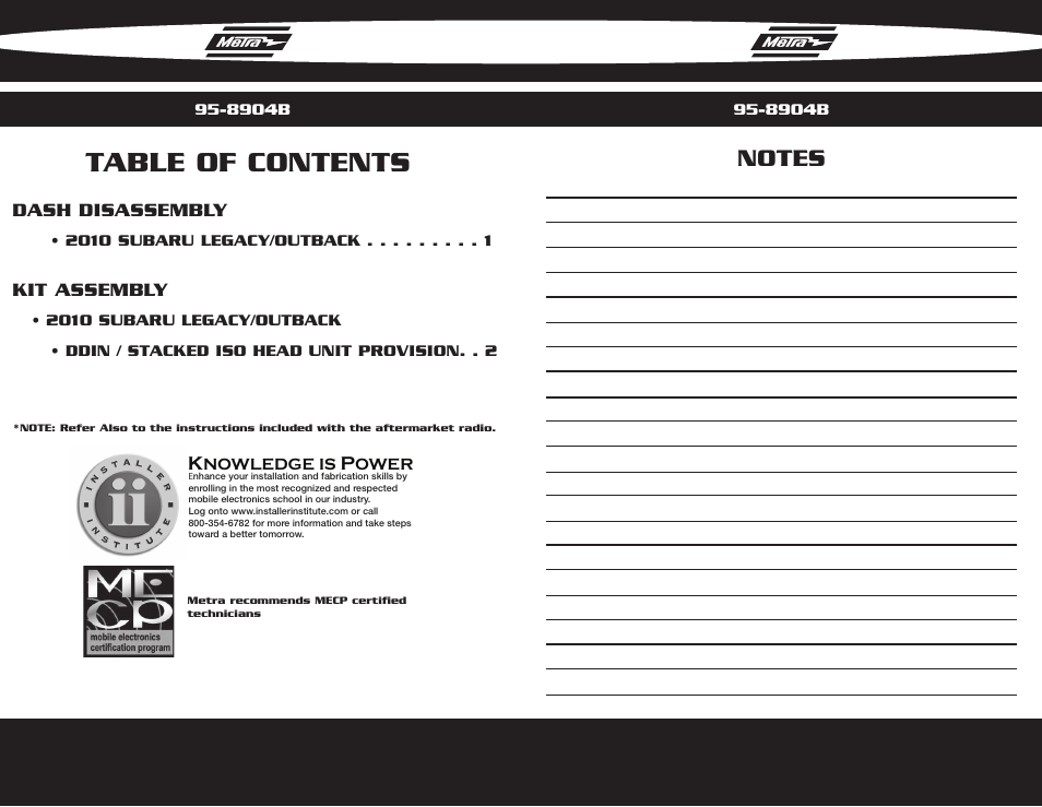 Metra Electronics 95-8904B User Manual | Page 2 / 4